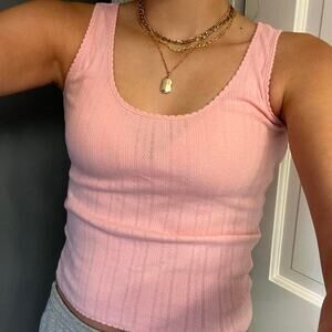 J crew pink ribbed tank top